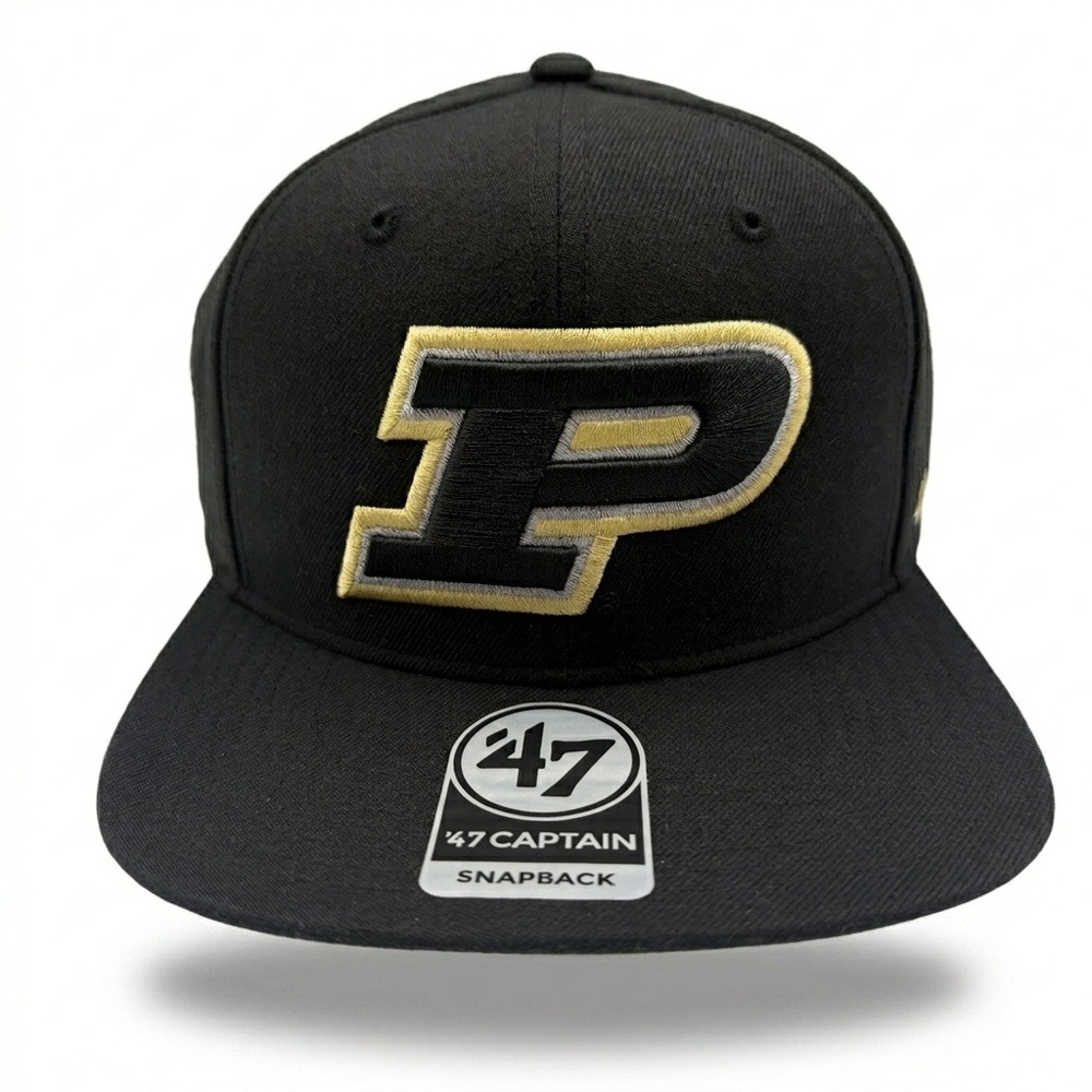 Purdue Boilermakers '47 Brand Hat Mens OSFA Black NCAA Sure Shot Captain Cap NEW
